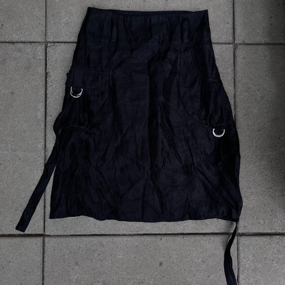 Black Women's Skirt with Ring Accents